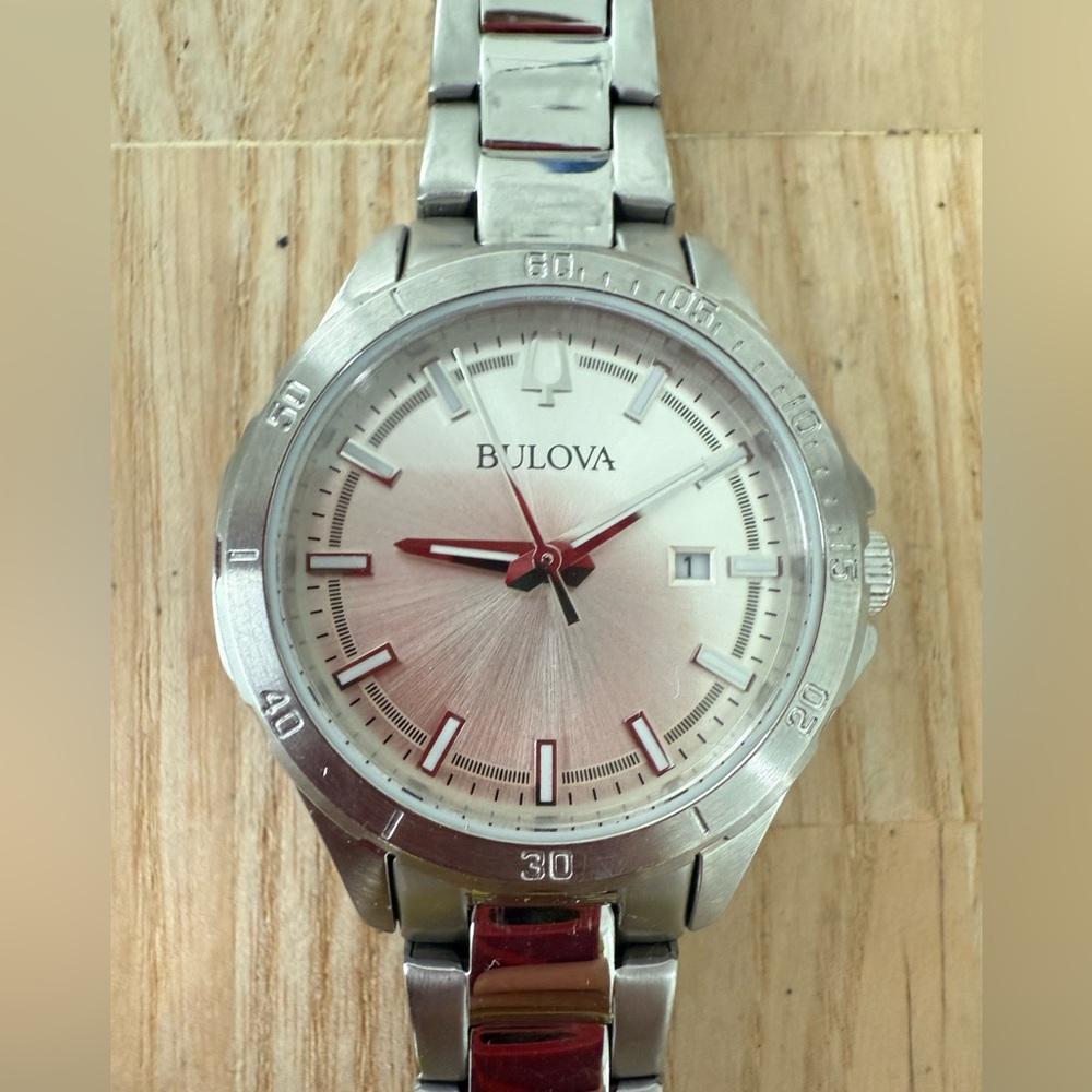 Bulova ladies silver tone sport watch NEW BATTERY